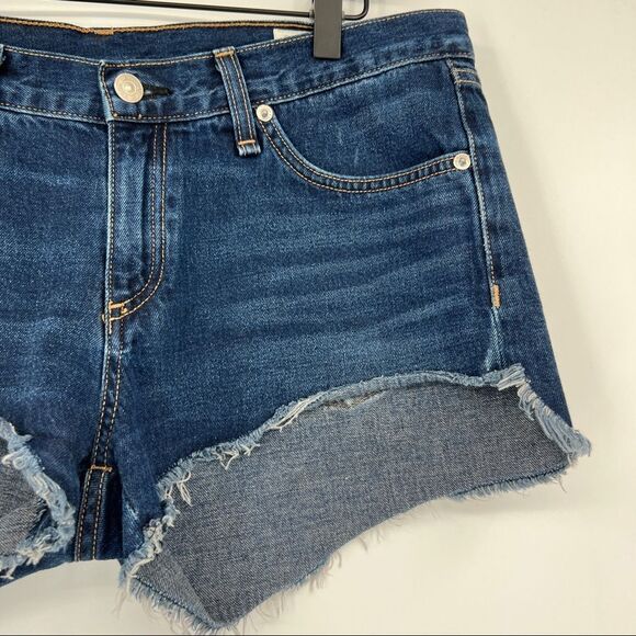 Rag & Bone Women's Cut Off Frayed Distressed Hem Denim Short in Catskills - Picture 3 of 13